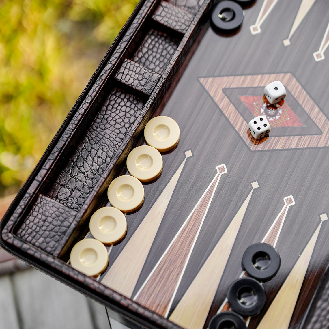 ✨Personalized Leather Backgammon Set, Handmade Backgammon Holiday Gift Husband, Best Gift Idea for Boyfriend