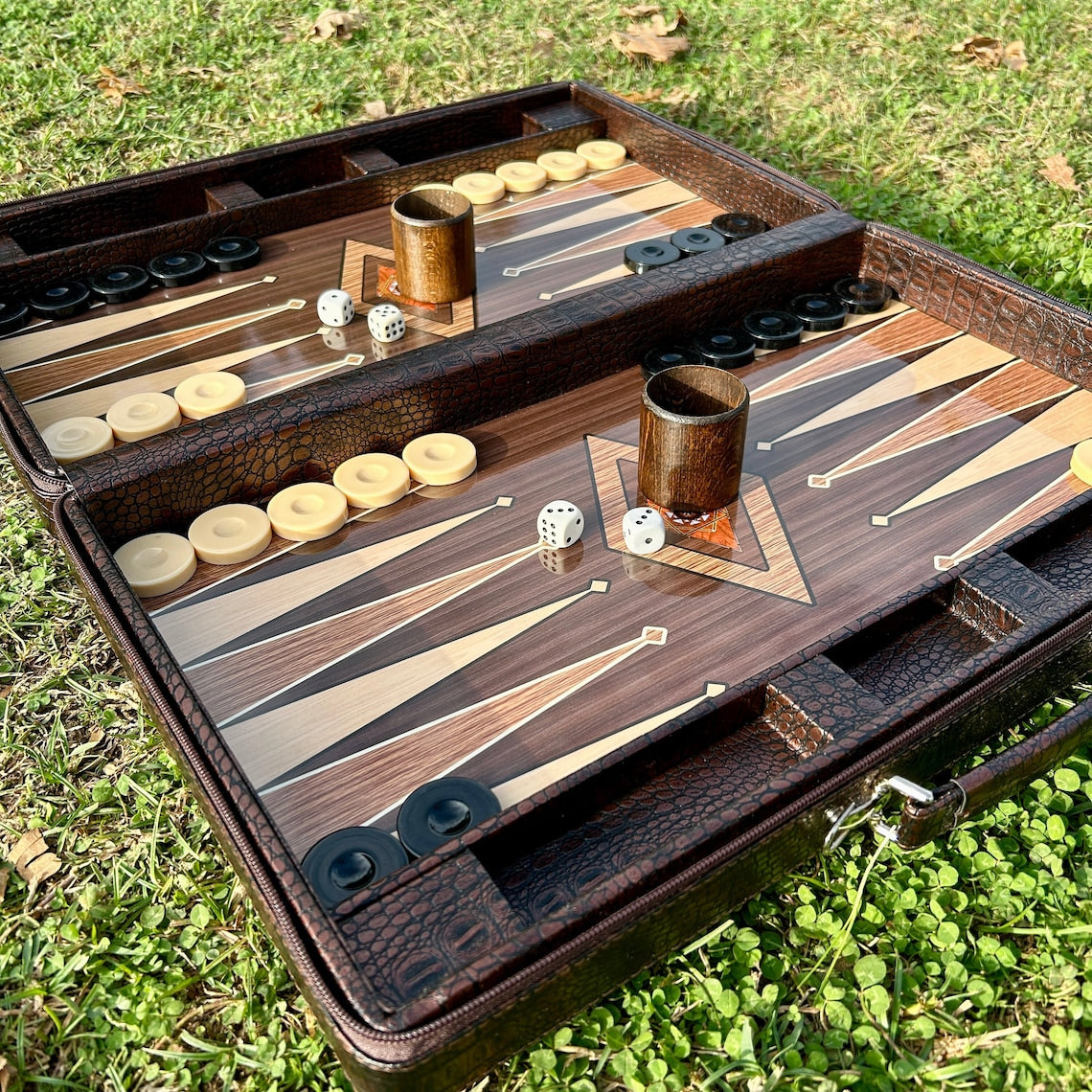 ✨Personalized Leather Backgammon Set, Handmade Backgammon Holiday Gift Husband, Best Gift Idea for Boyfriend