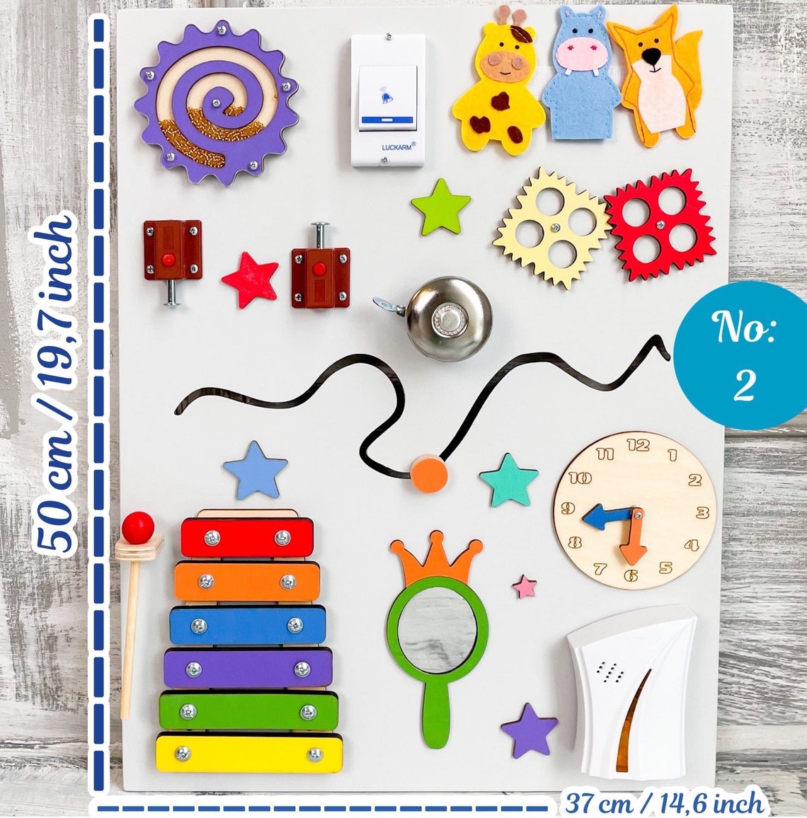 ✨Large Montessori Busy Board, Toddler Wall Activity Board, Montessori Gift for Boys and Girls to Play and Learn at School, Fine Motor Skills