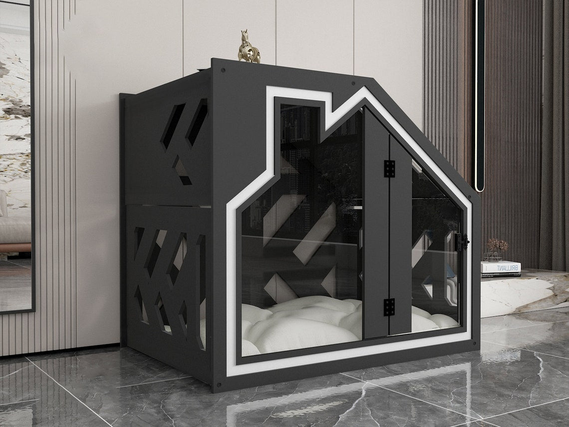 🐾🐶Modern Pet Dog Cage Cat Cage, Indoor Kennel, Wooden Dog House