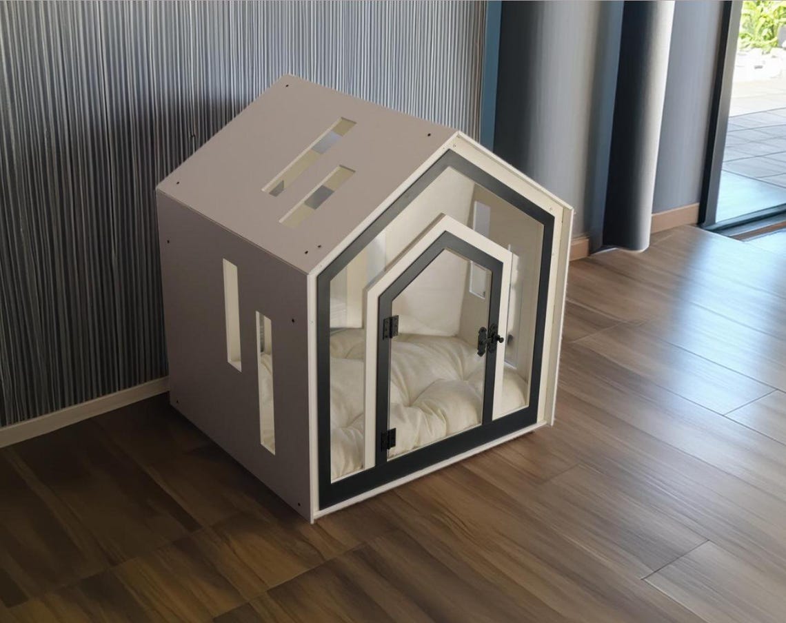 🐾🐶Modern Pet Dog Cage Cat Cage, Indoor Kennel, Wooden Dog House