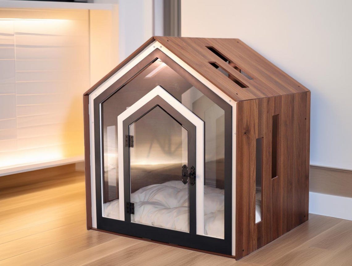 🐾🐶Modern Pet Dog Cage Cat Cage, Indoor Kennel, Wooden Dog House