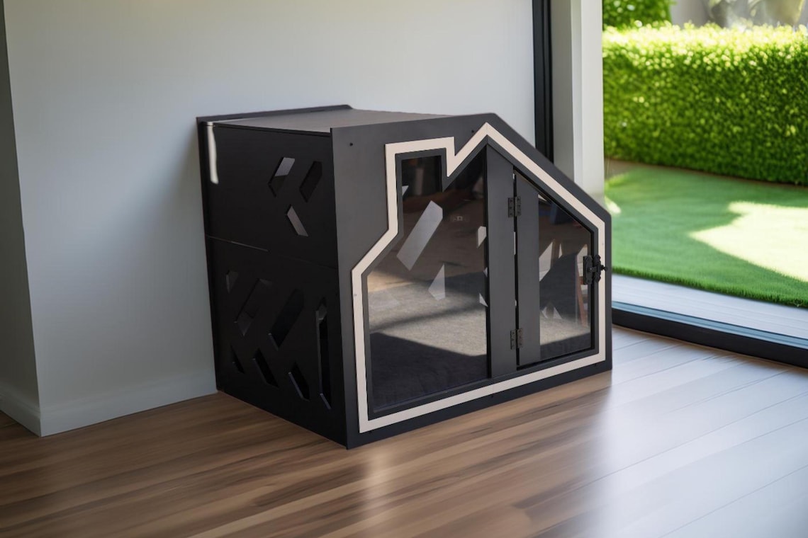 🐾🐶Modern Pet Dog Cage Cat Cage, Indoor Kennel, Wooden Dog House