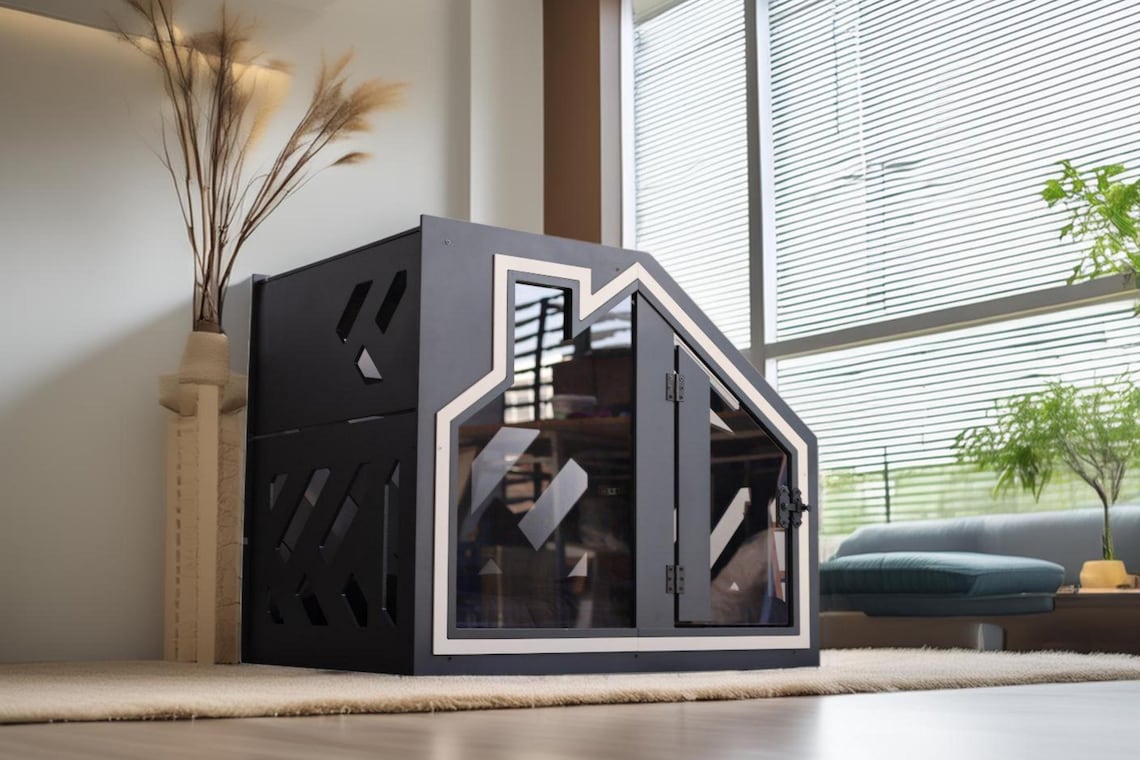 🐾🐶Modern Pet Dog Cage Cat Cage, Indoor Kennel, Wooden Dog House