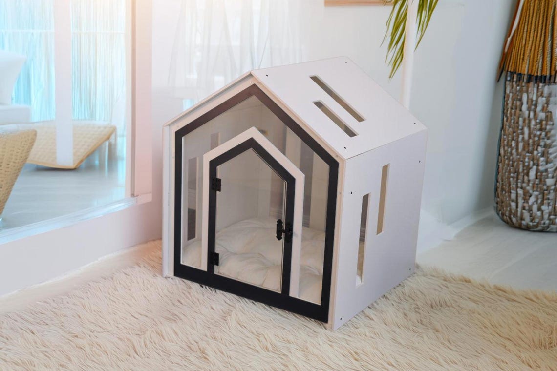 🐾🐶Modern Pet Dog Cage Cat Cage, Indoor Kennel, Wooden Dog House