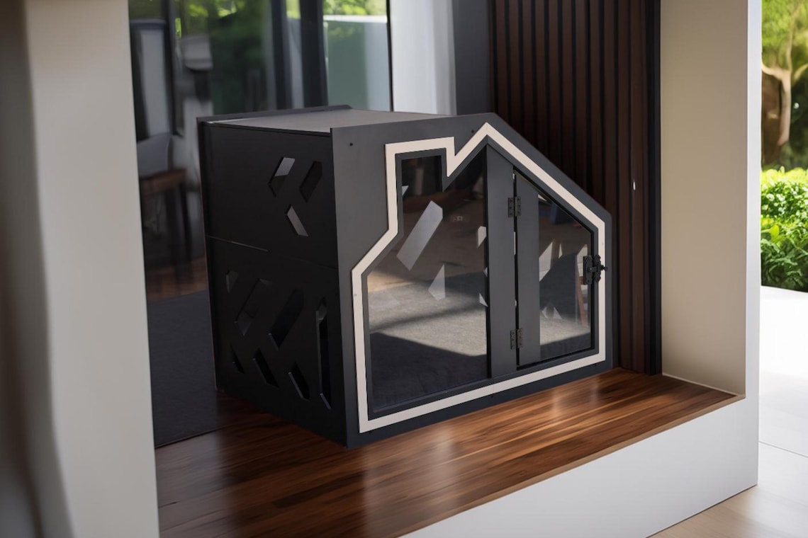 🐾🐶Modern Pet Dog Cage Cat Cage, Indoor Kennel, Wooden Dog House