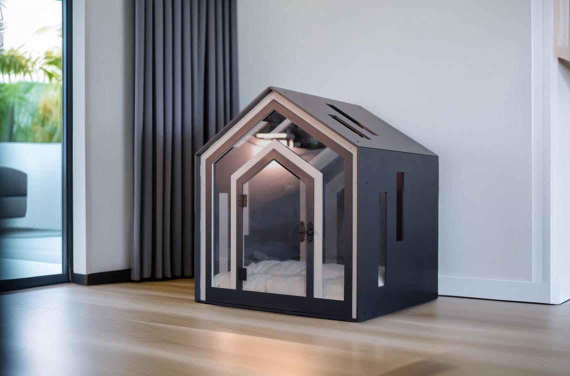 🐾🐶Modern Pet Dog Cage Cat Cage, Indoor Kennel, Wooden Dog House
